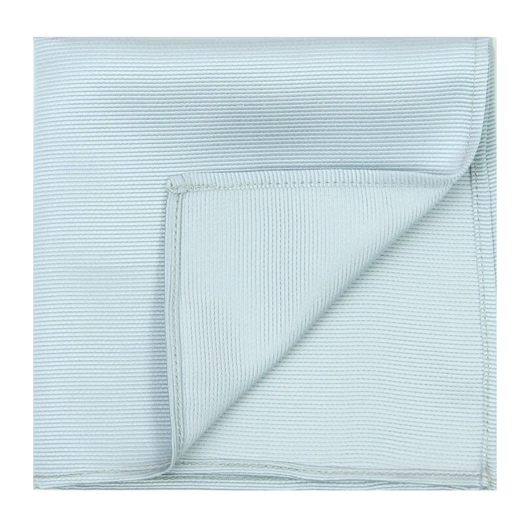 Kovove The Essentials Self Striped Blue Pocket Square For Men