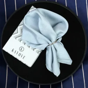 Kovove The Essentials Self Striped Blue Pocket Square For Men