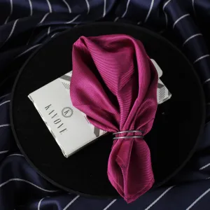 Kovove The Essentials Self Striped Pink Pocket Square For Men