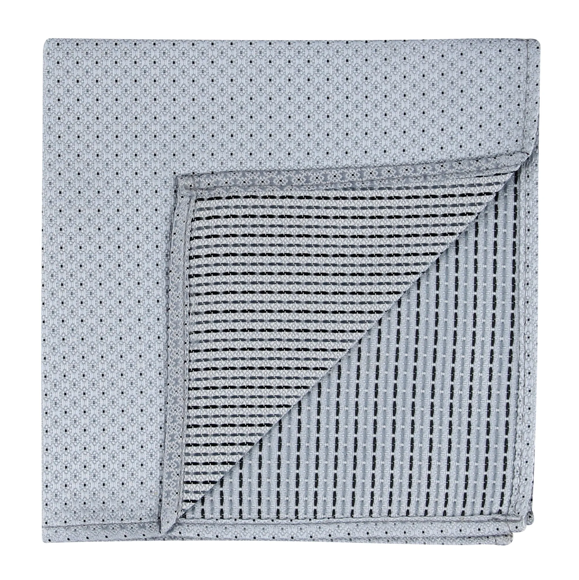 Kovove The Fine Line Twin Shade Abstract Grey Pocket Square For Men