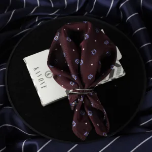 Kovove The Floral Polka Fusion Maroon Pocket Square For Men