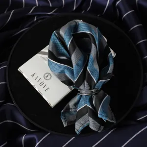 Kovove The Magma Striped Blue Pocket Square For Men