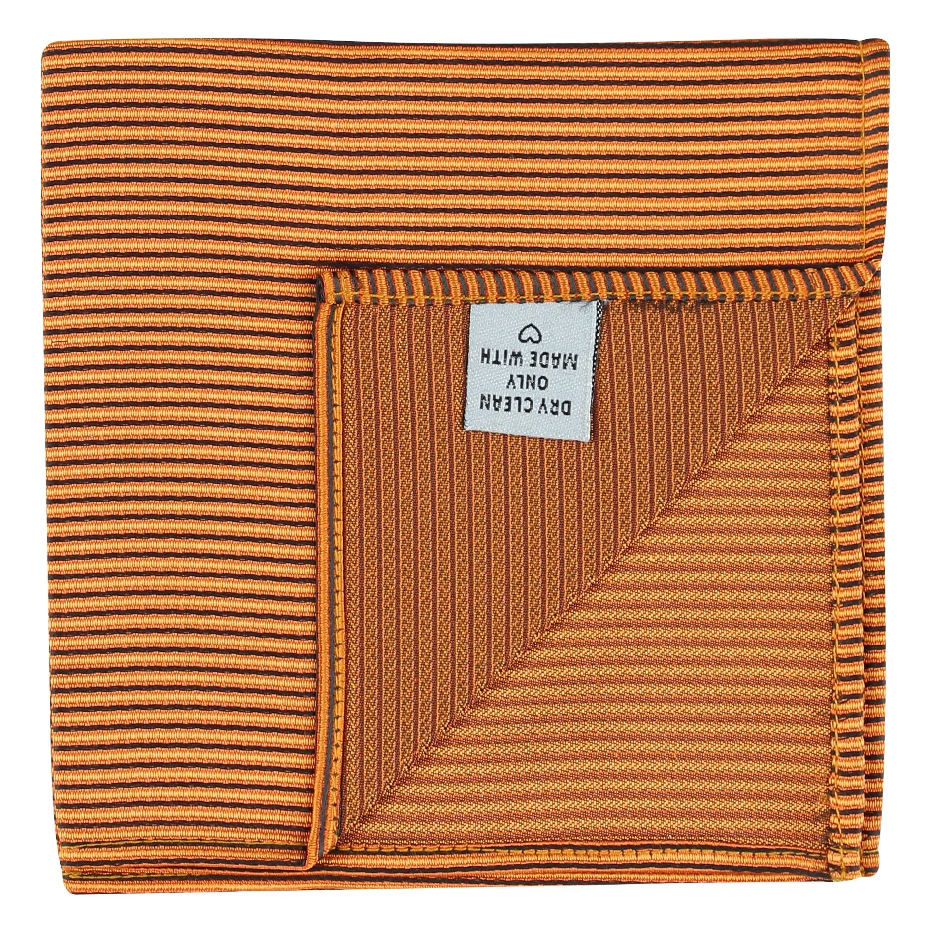 Kovove The Phoenix Striped Brown Pocket Square For Men