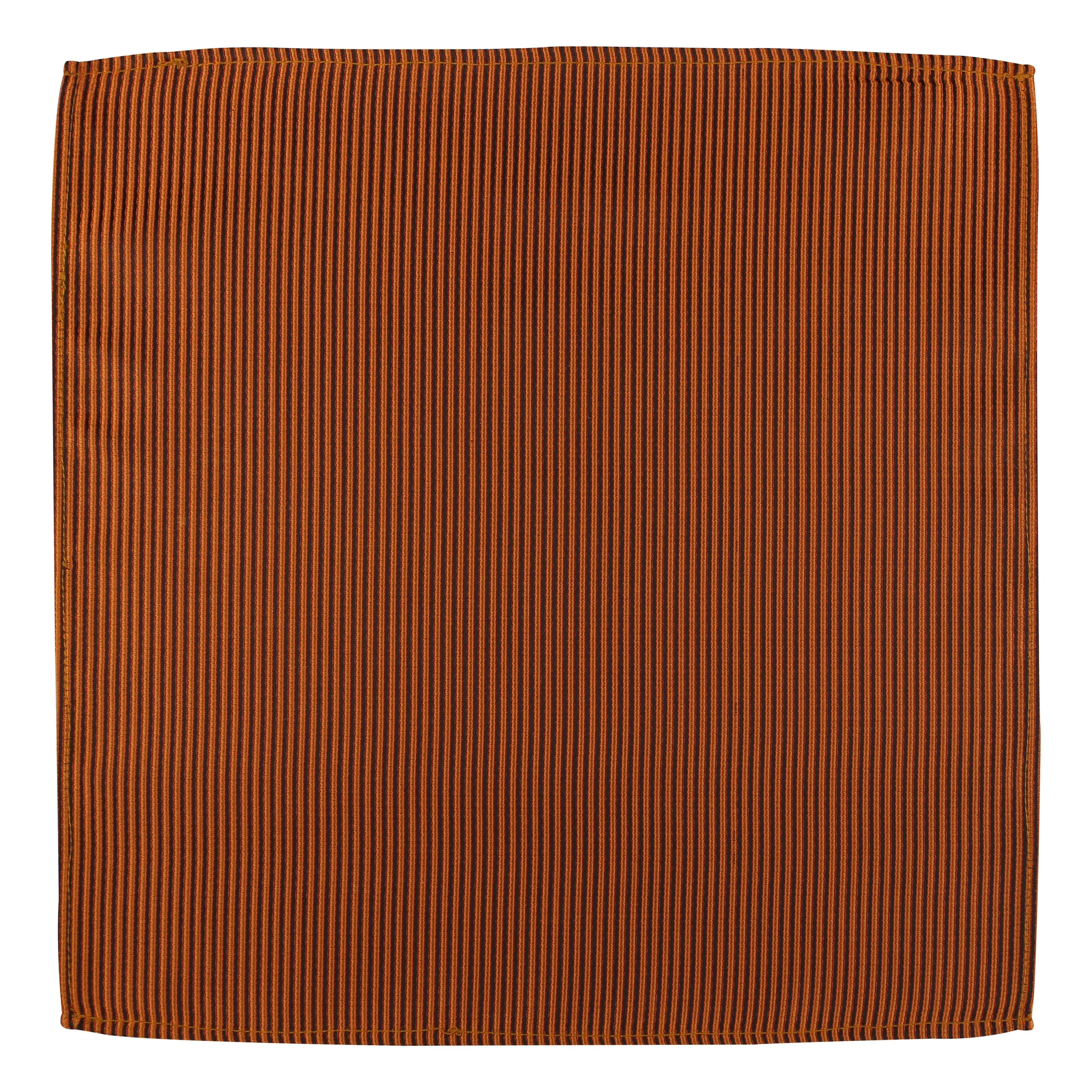 Kovove The Phoenix Striped Brown Pocket Square For Men