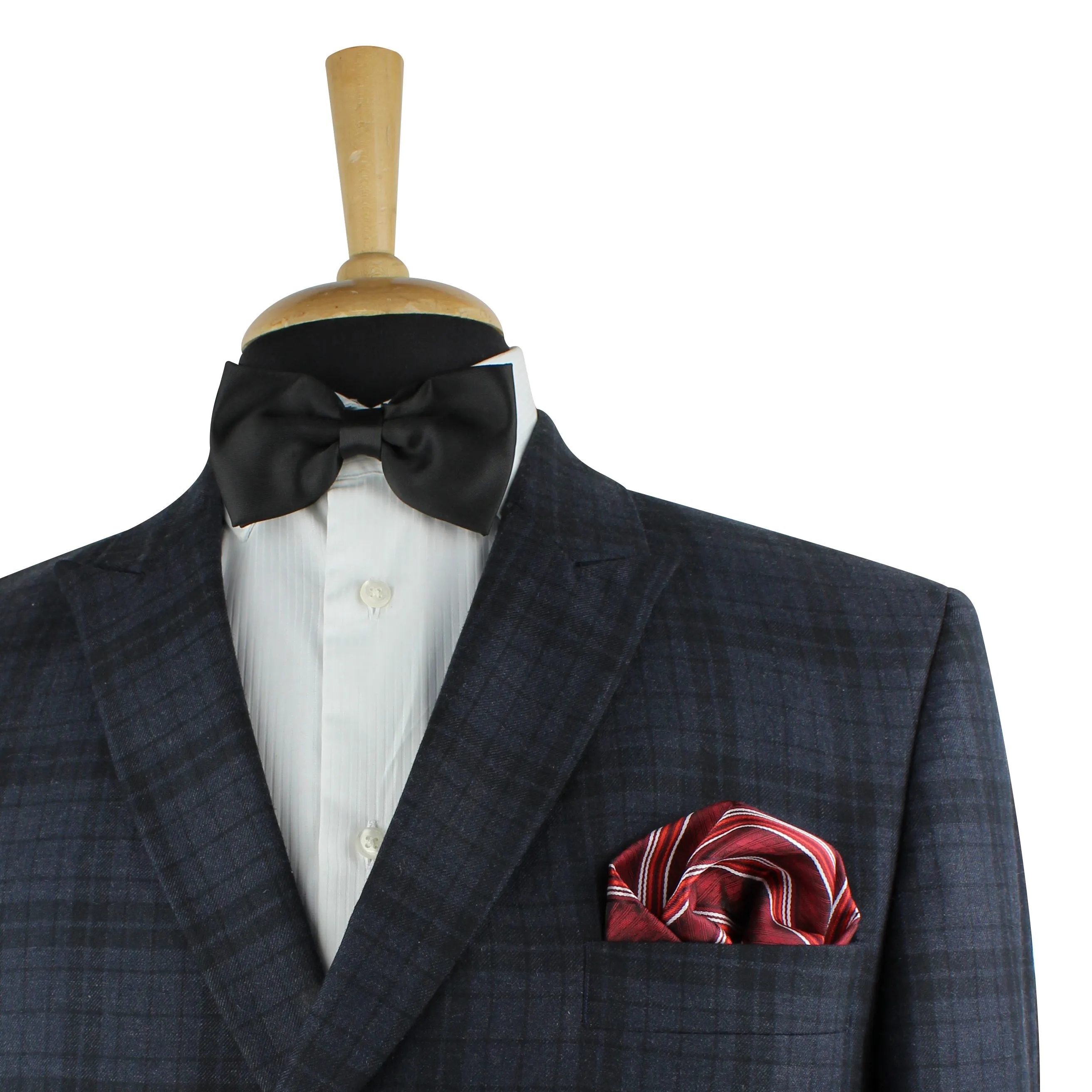 Kovove The Pleasing Striped Black Pocket Square For Men