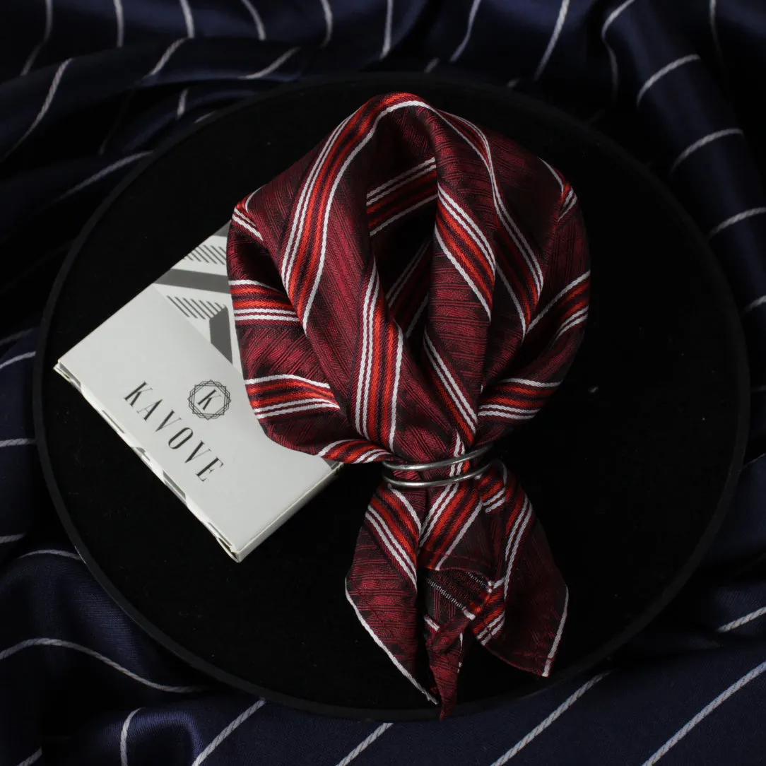 Kovove The Pleasing Striped Black Pocket Square For Men