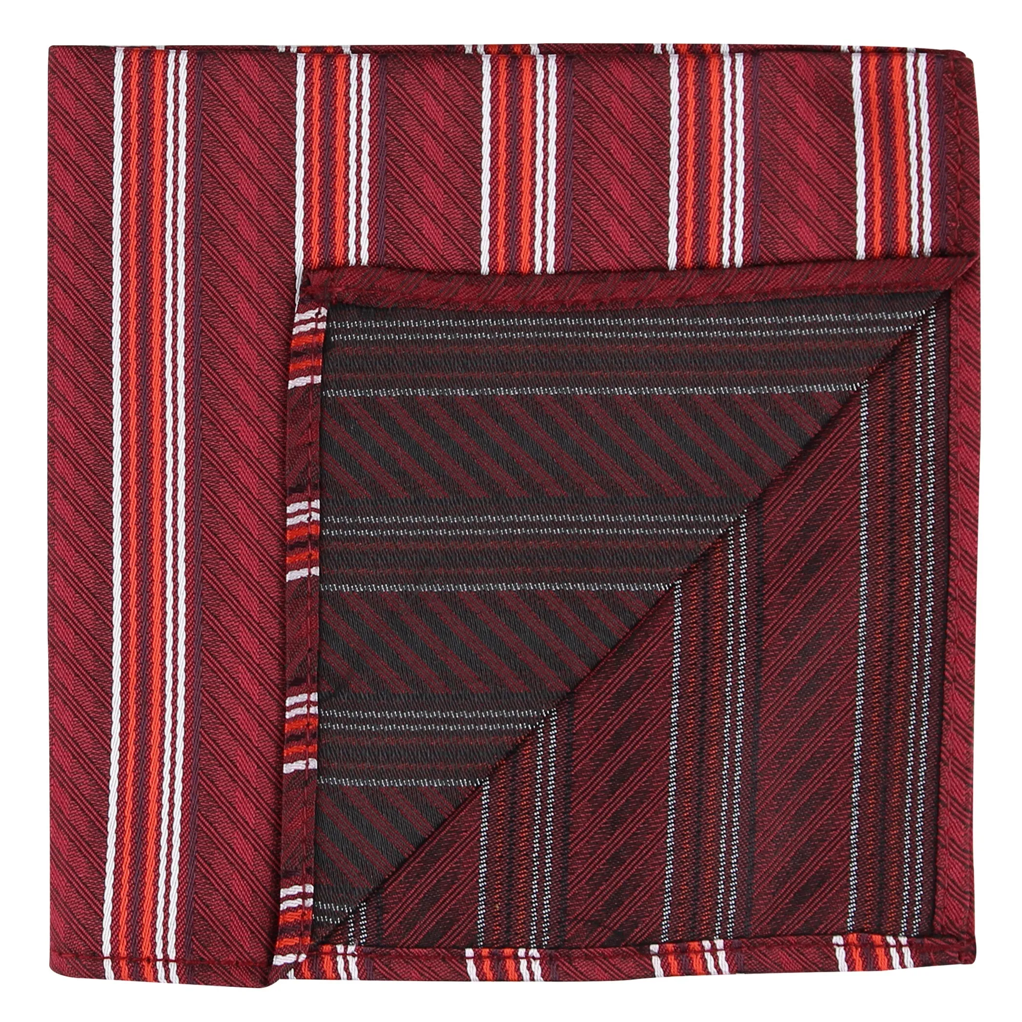 Kovove The Pleasing Striped Black Pocket Square For Men