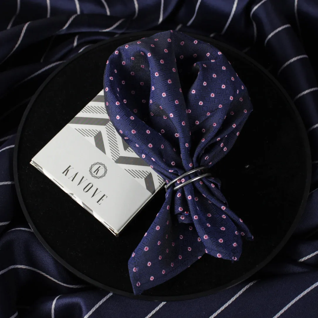 Kovove The Polka Abstract Fusion Blue Pocket Square For Men