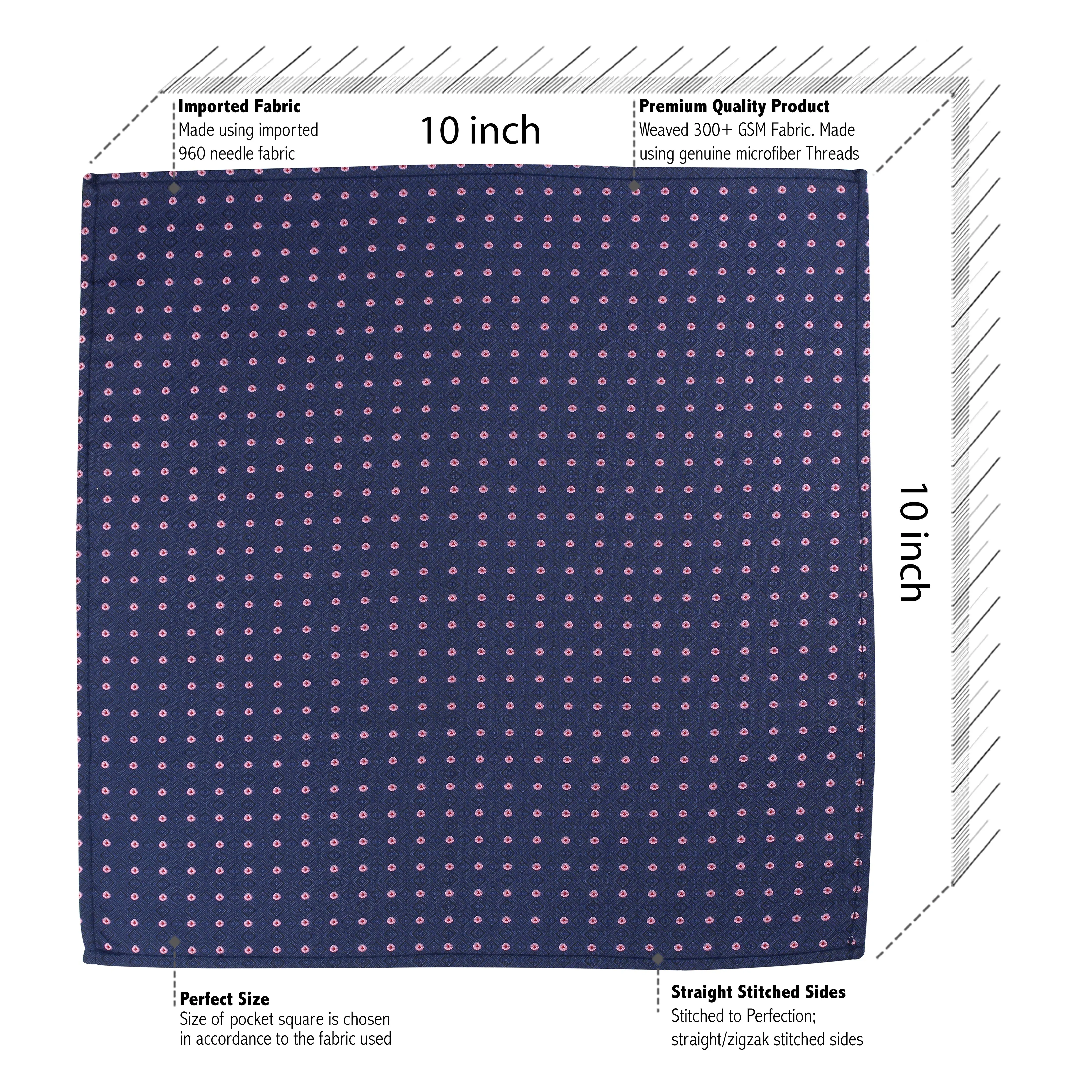 Kovove The Polka Abstract Fusion Blue Pocket Square For Men