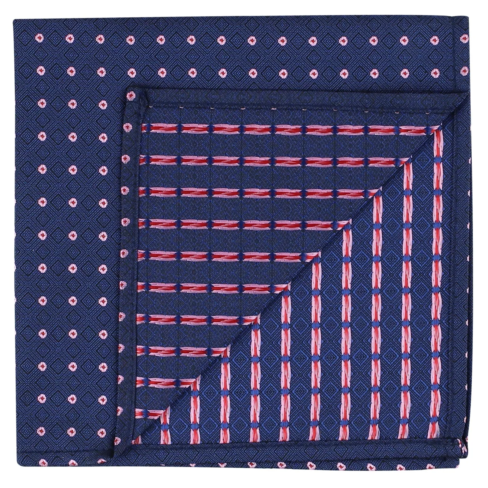 Kovove The Polka Abstract Fusion Blue Pocket Square For Men