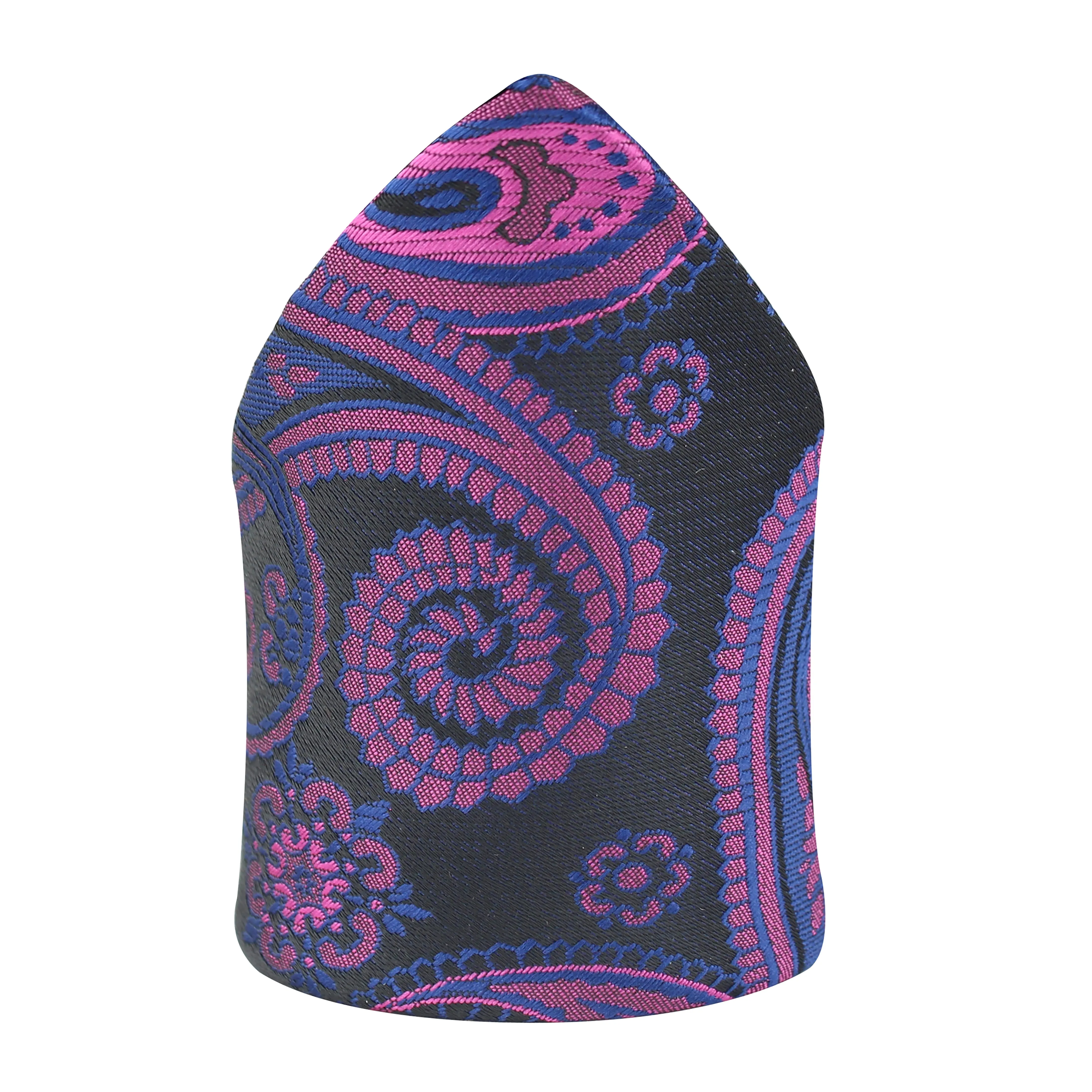 Kovove The Radiant Black and Purple Paisley Pocket Square For Men