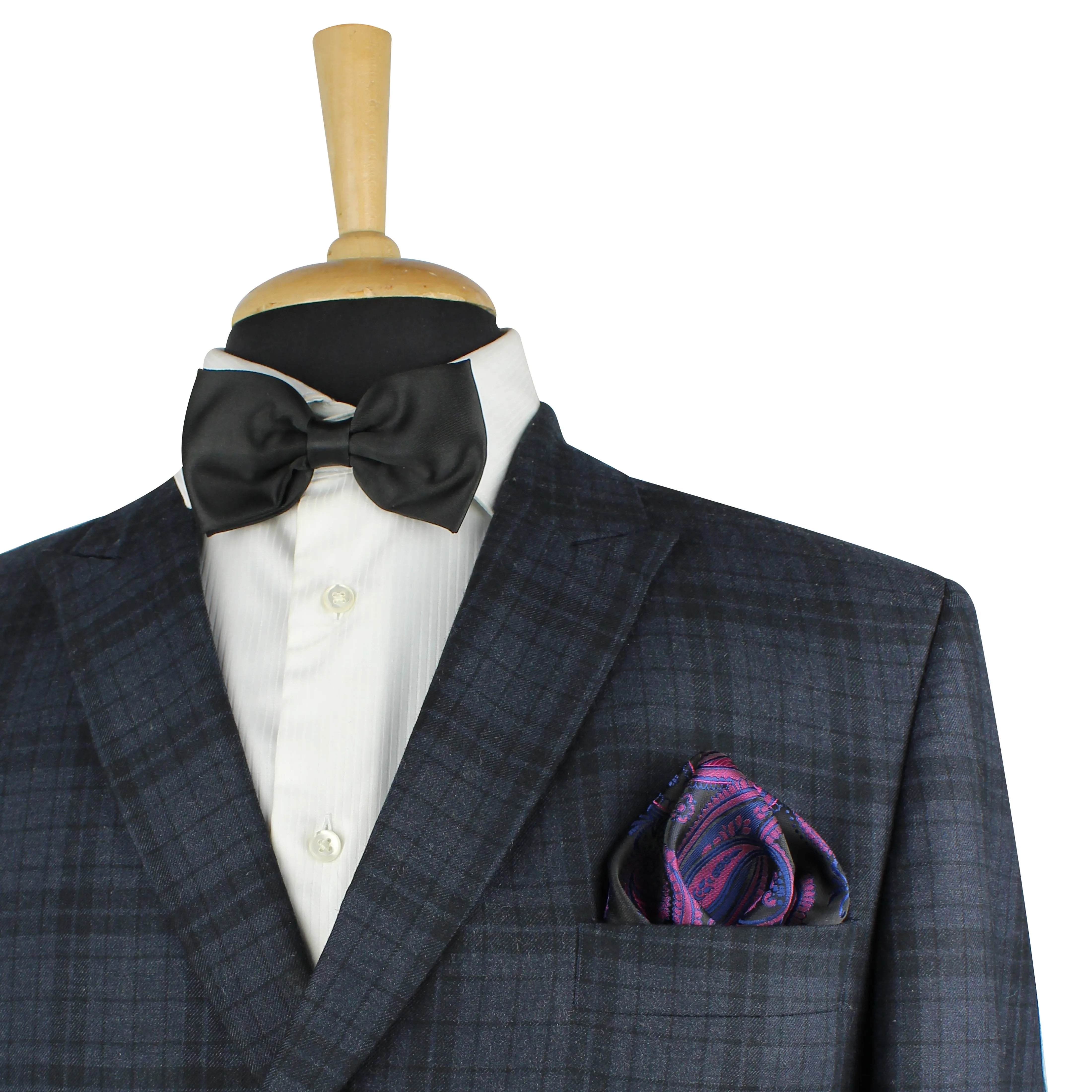 Kovove The Radiant Black and Purple Paisley Pocket Square For Men