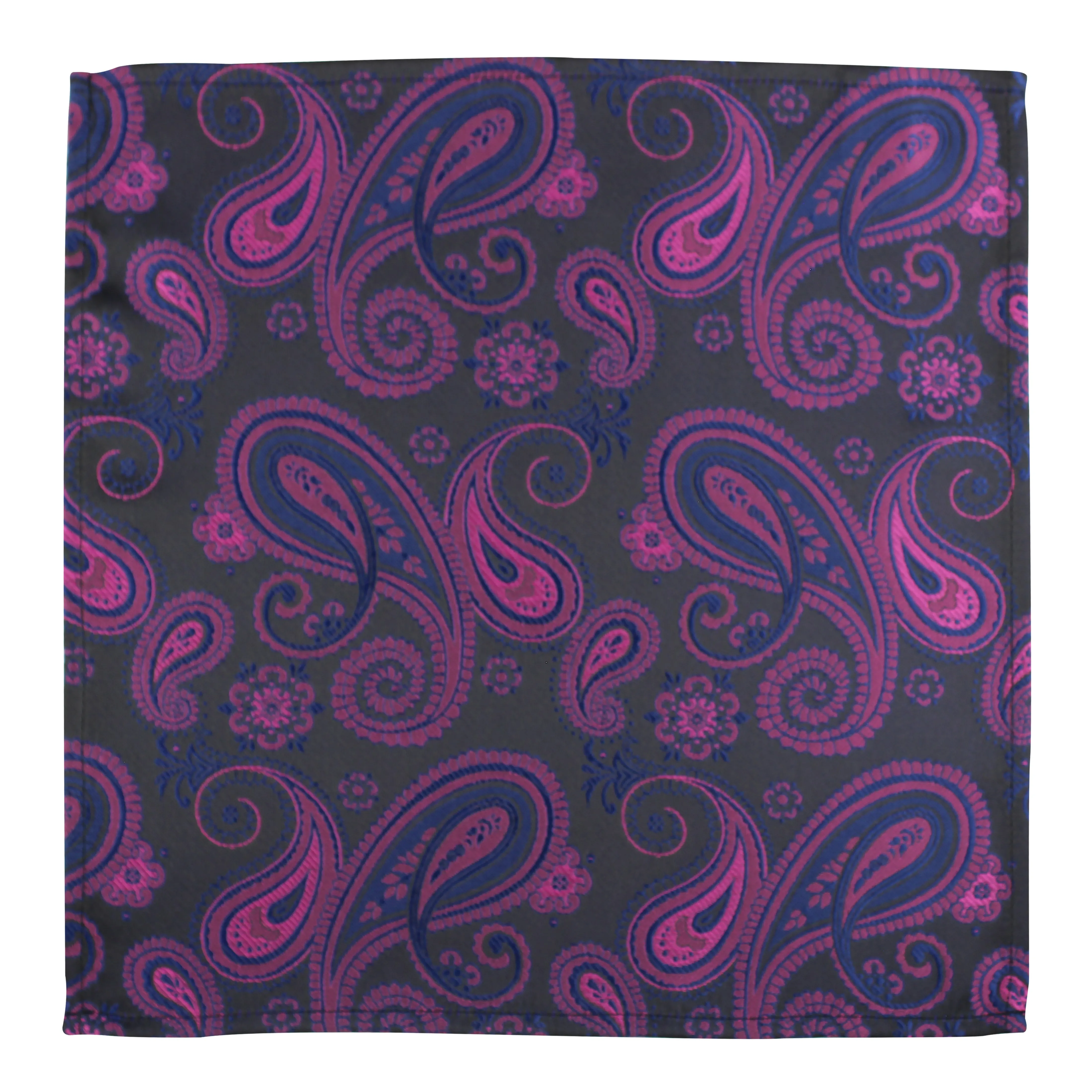 Kovove The Radiant Black and Purple Paisley Pocket Square For Men