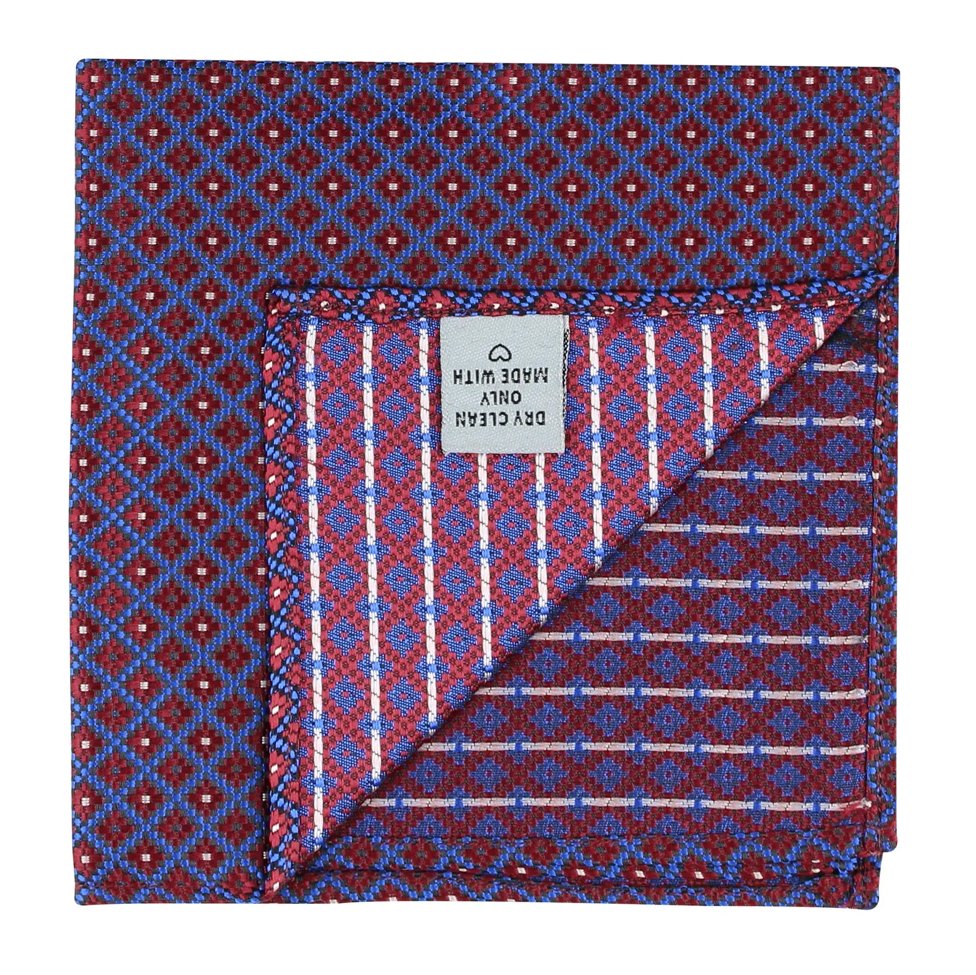 Kovove The Radiant Checkered  Maroon Pocket Square For Men