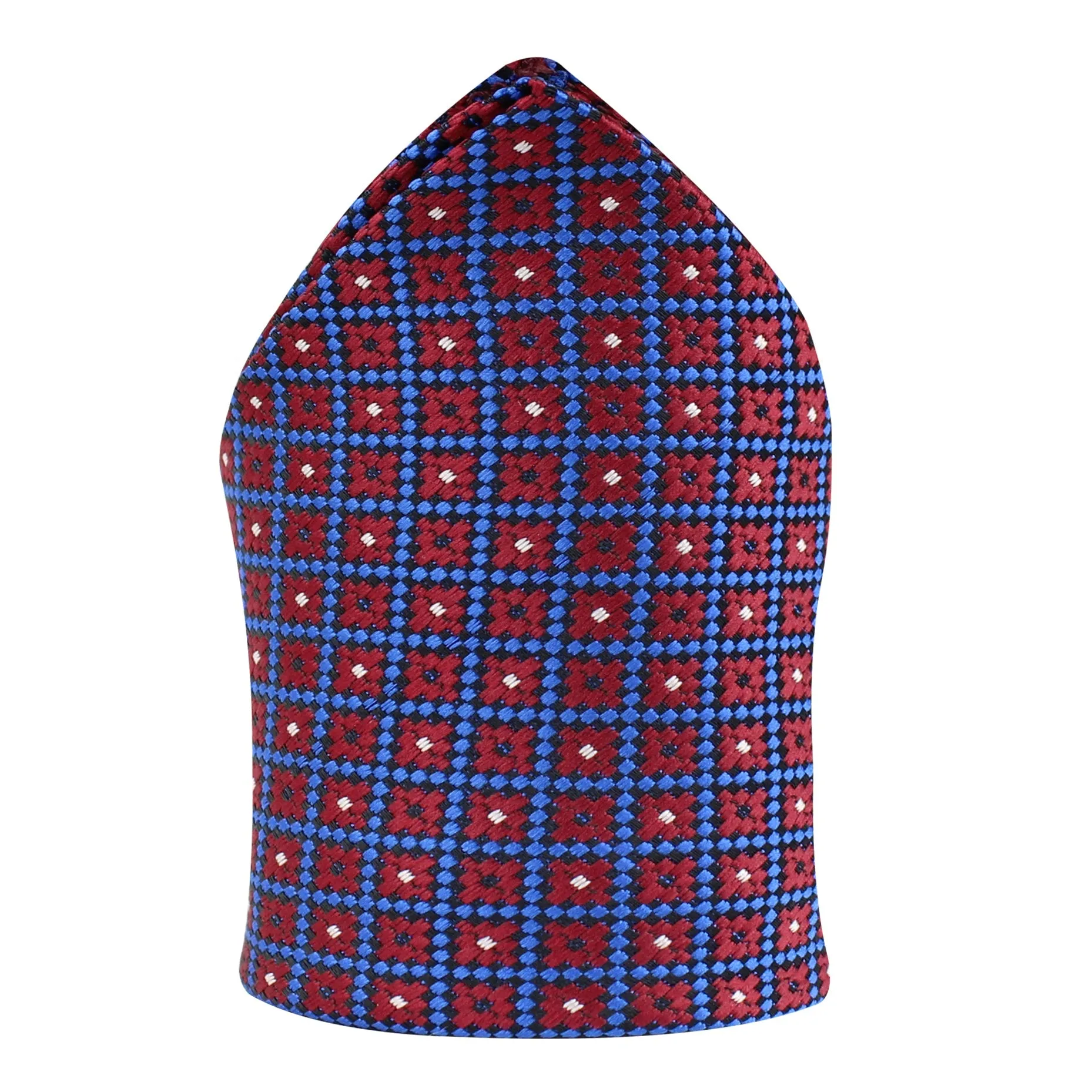 Kovove The Radiant Checkered  Maroon Pocket Square For Men