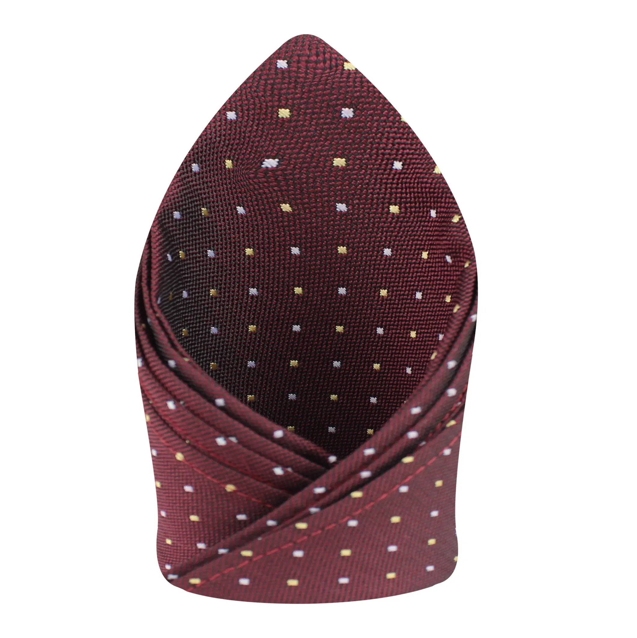 Kovove The Refreshing Twin Polka Dot  Maroon Pocket Square For Men