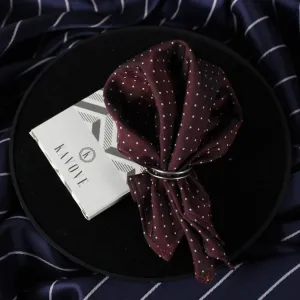 Kovove The Refreshing Twin Polka Dot  Maroon Pocket Square For Men