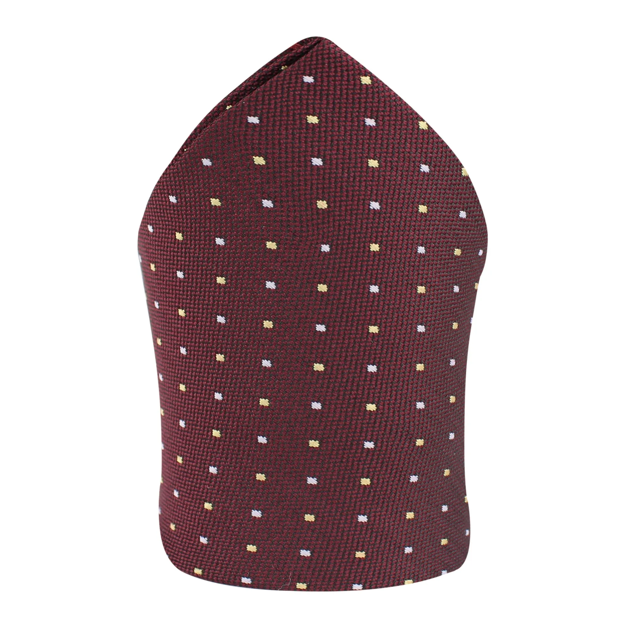 Kovove The Refreshing Twin Polka Dot  Maroon Pocket Square For Men