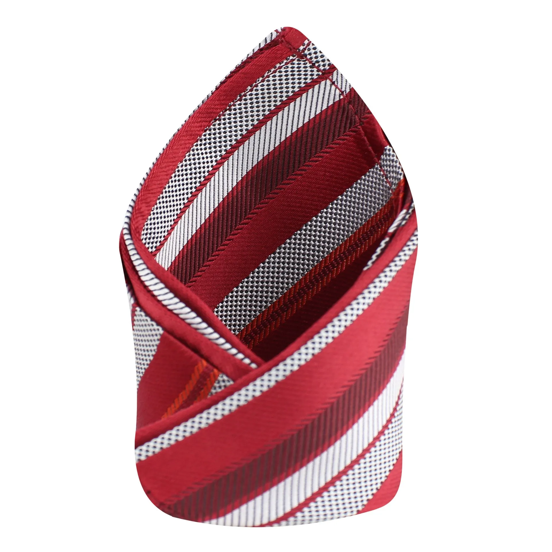 Kovove The Selective Striped Red Pocket Square For Men