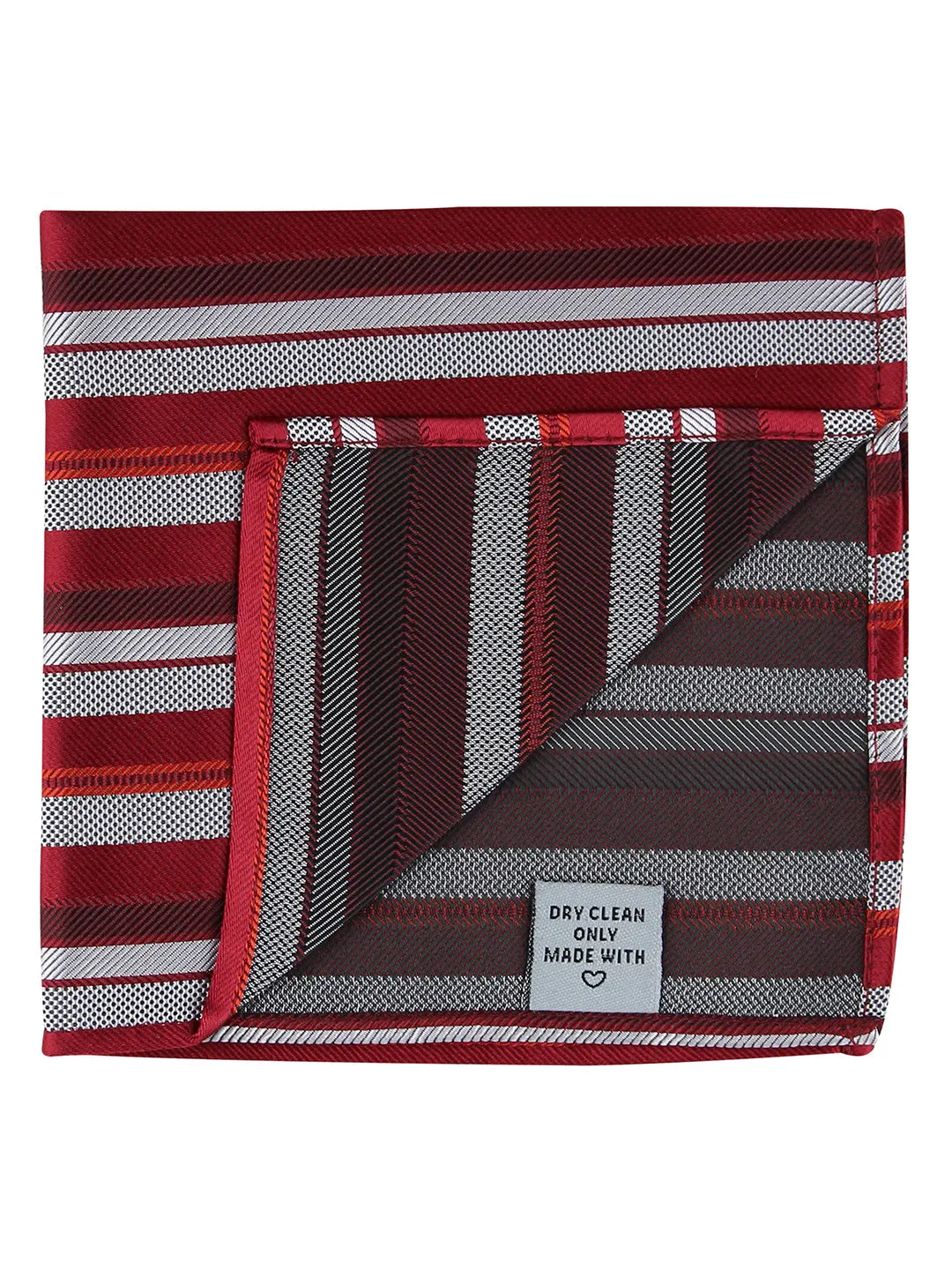 Kovove The Selective Striped Red Pocket Square For Men