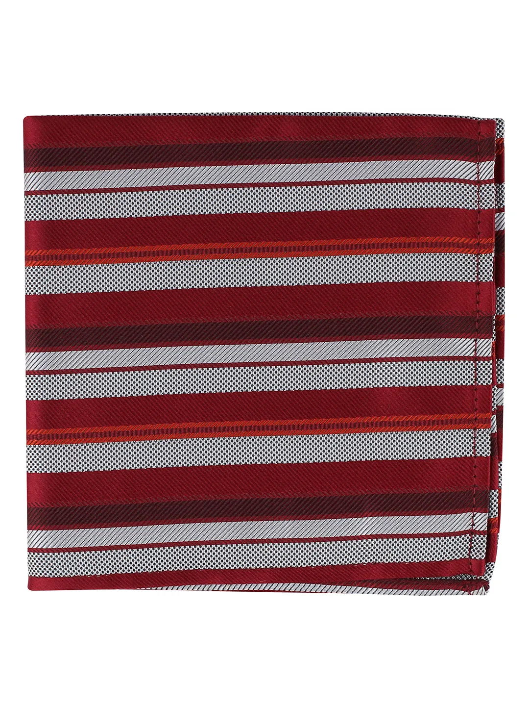 Kovove The Selective Striped Red Pocket Square For Men