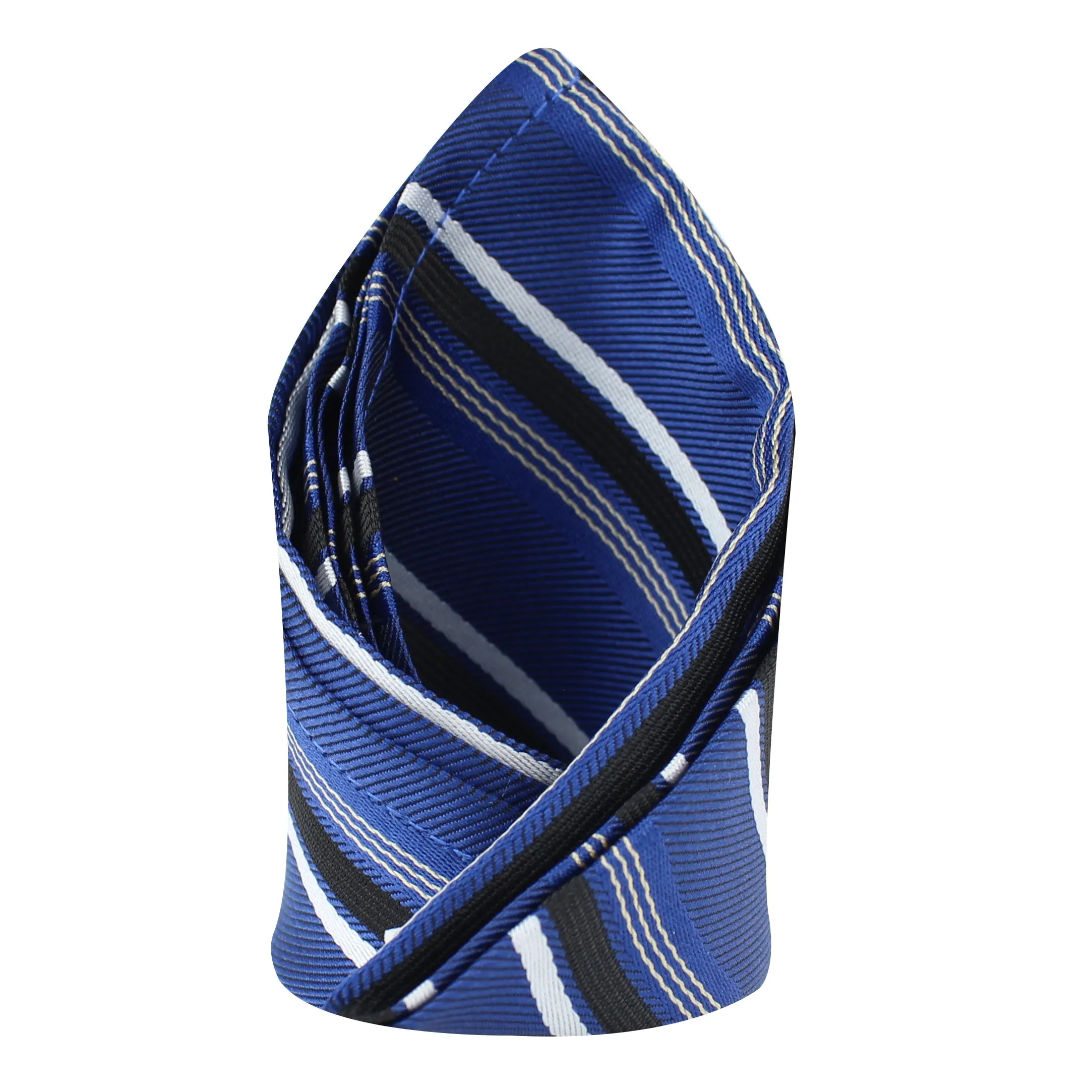 Kovove The Soulful Striped Blue Pocket Square For Men