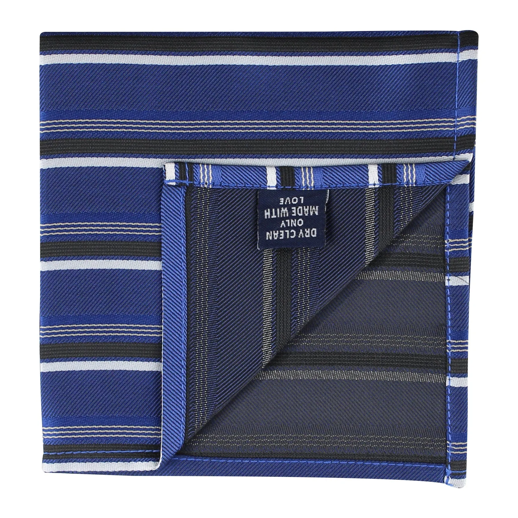 Kovove The Soulful Striped Blue Pocket Square For Men