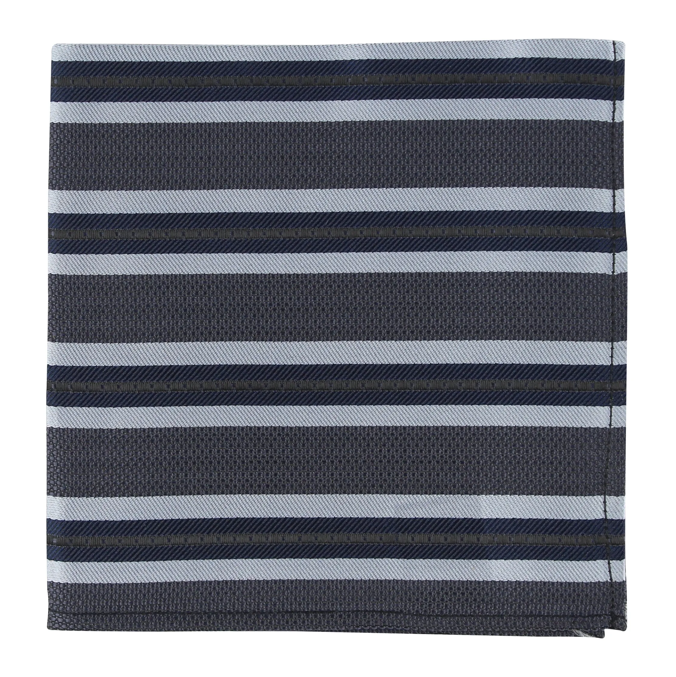 Kovove The Striped Affair Grey Pocket Square For Men