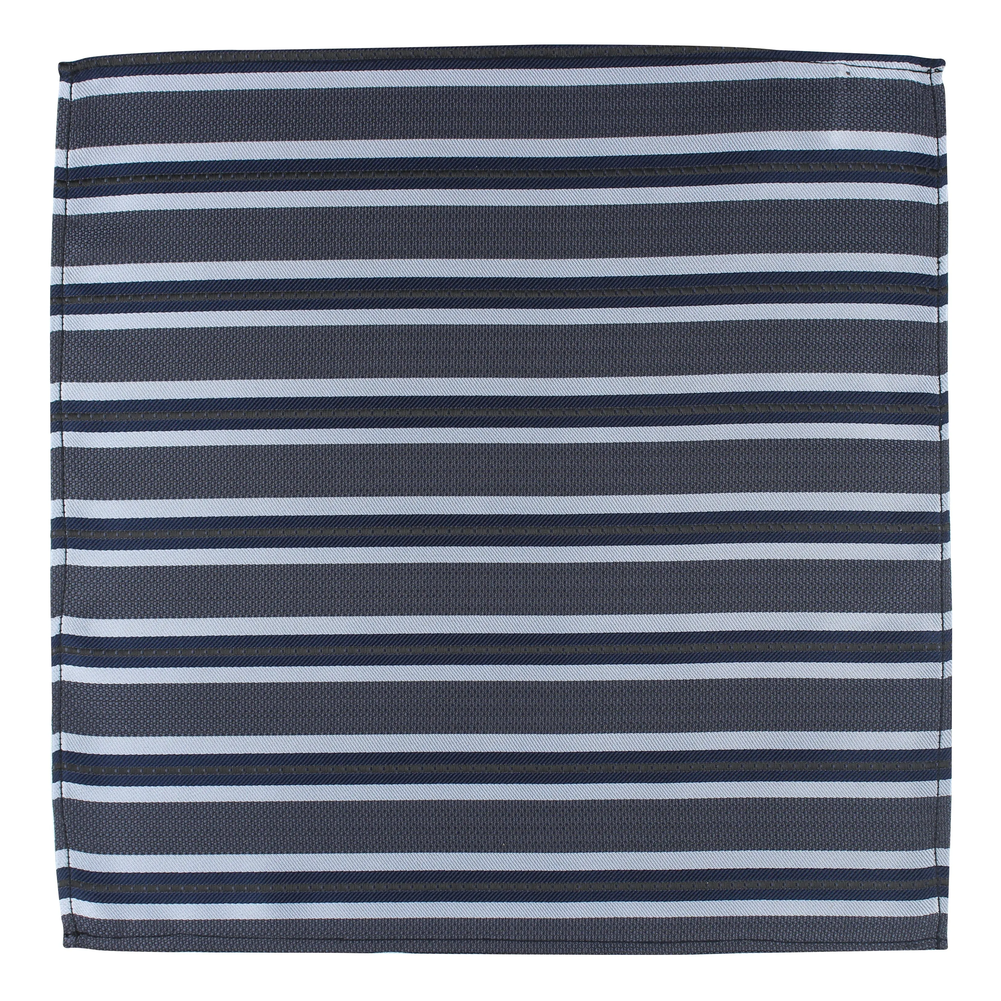 Kovove The Striped Affair Grey Pocket Square For Men