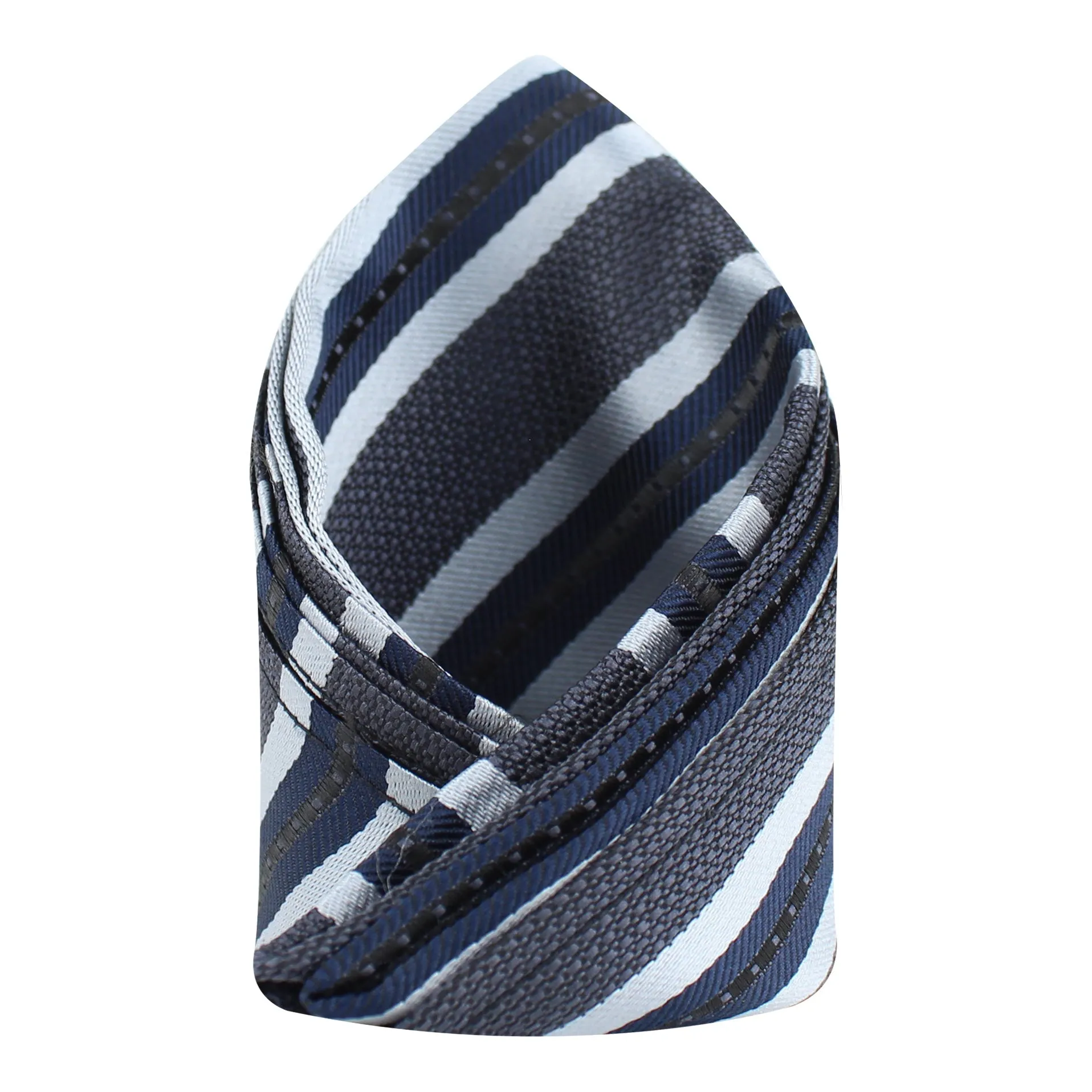 Kovove The Striped Affair Grey Pocket Square For Men