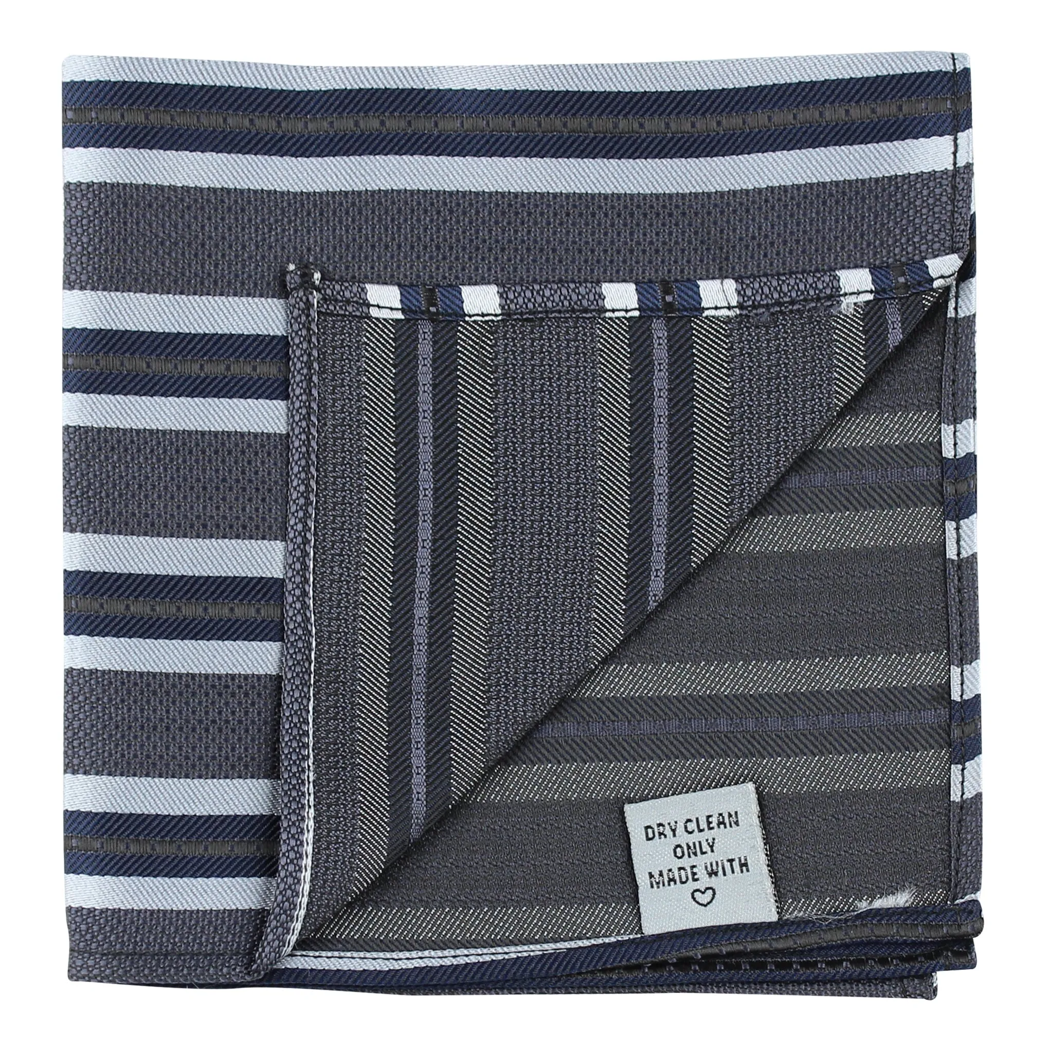 Kovove The Striped Affair Grey Pocket Square For Men