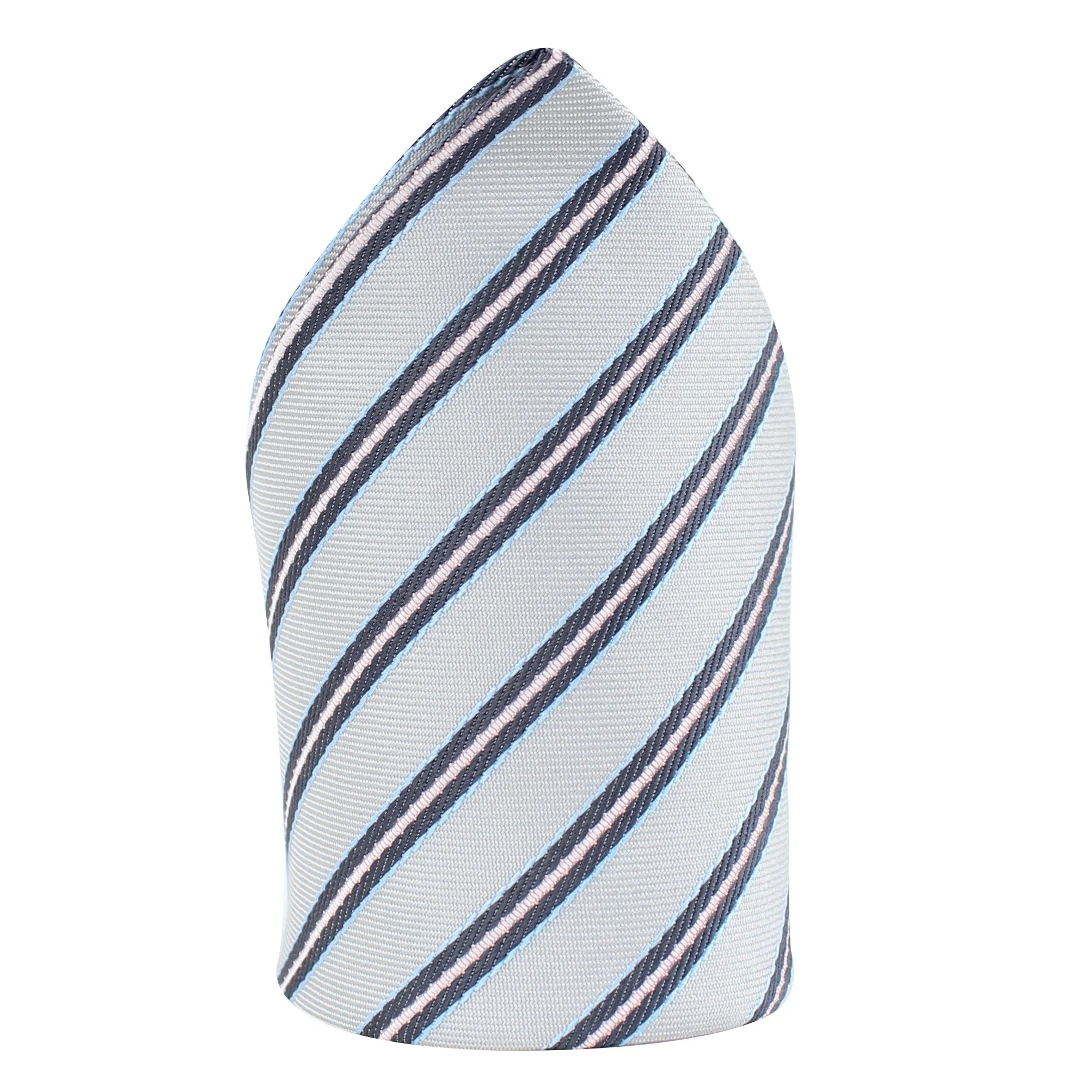 Kovove The Striped Delight Grey Pocket Square For Men