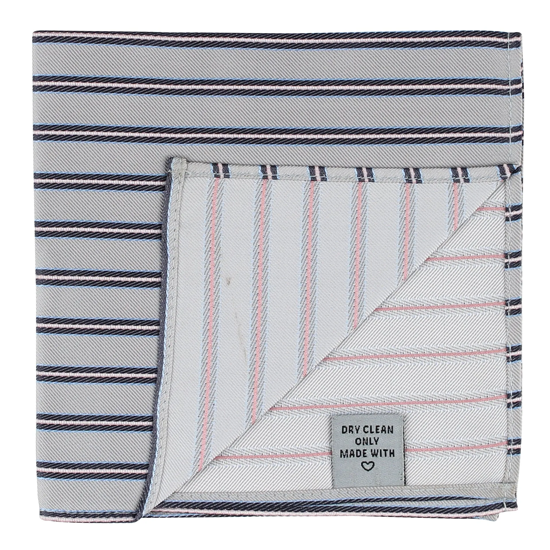 Kovove The Striped Delight Grey Pocket Square For Men