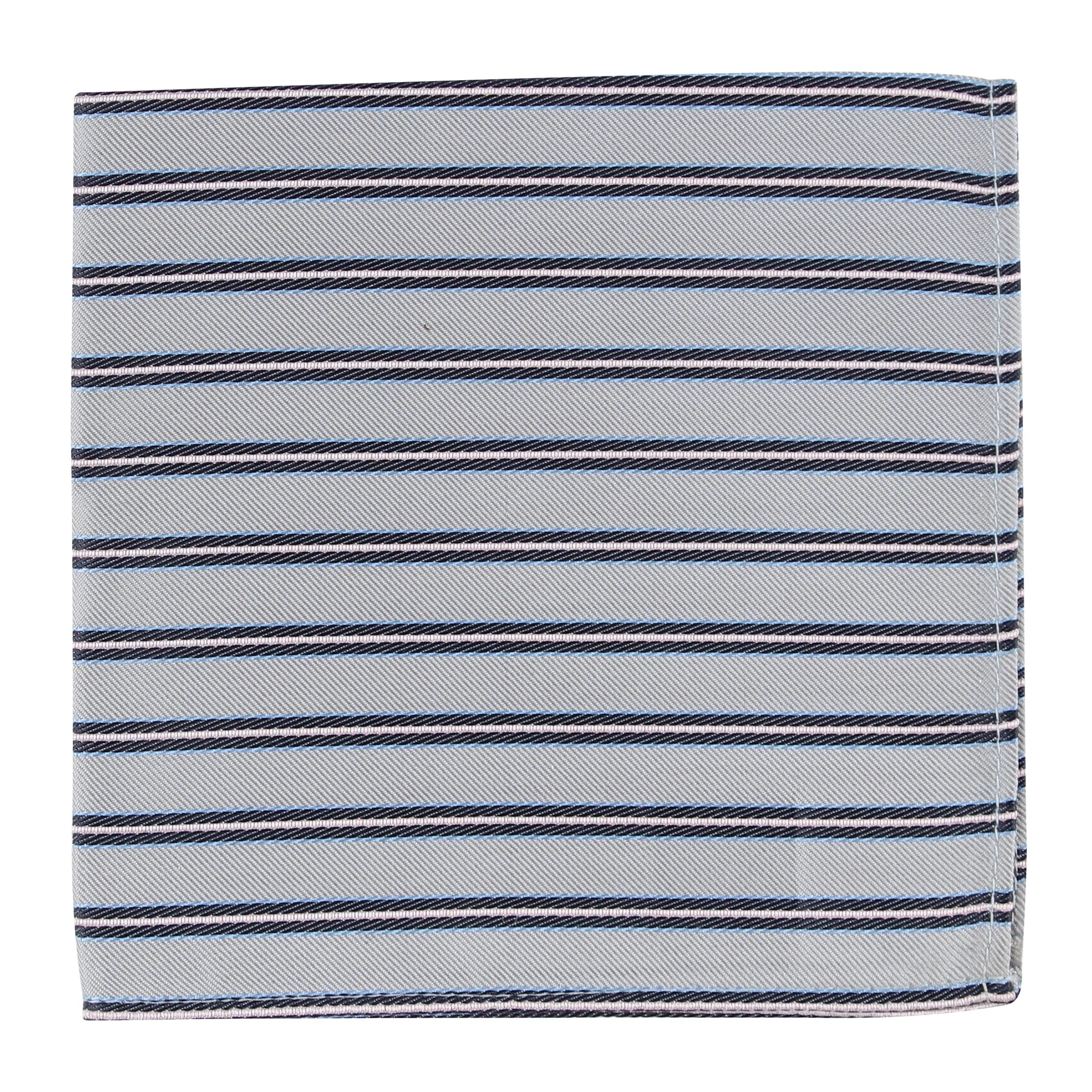 Kovove The Striped Delight Grey Pocket Square For Men