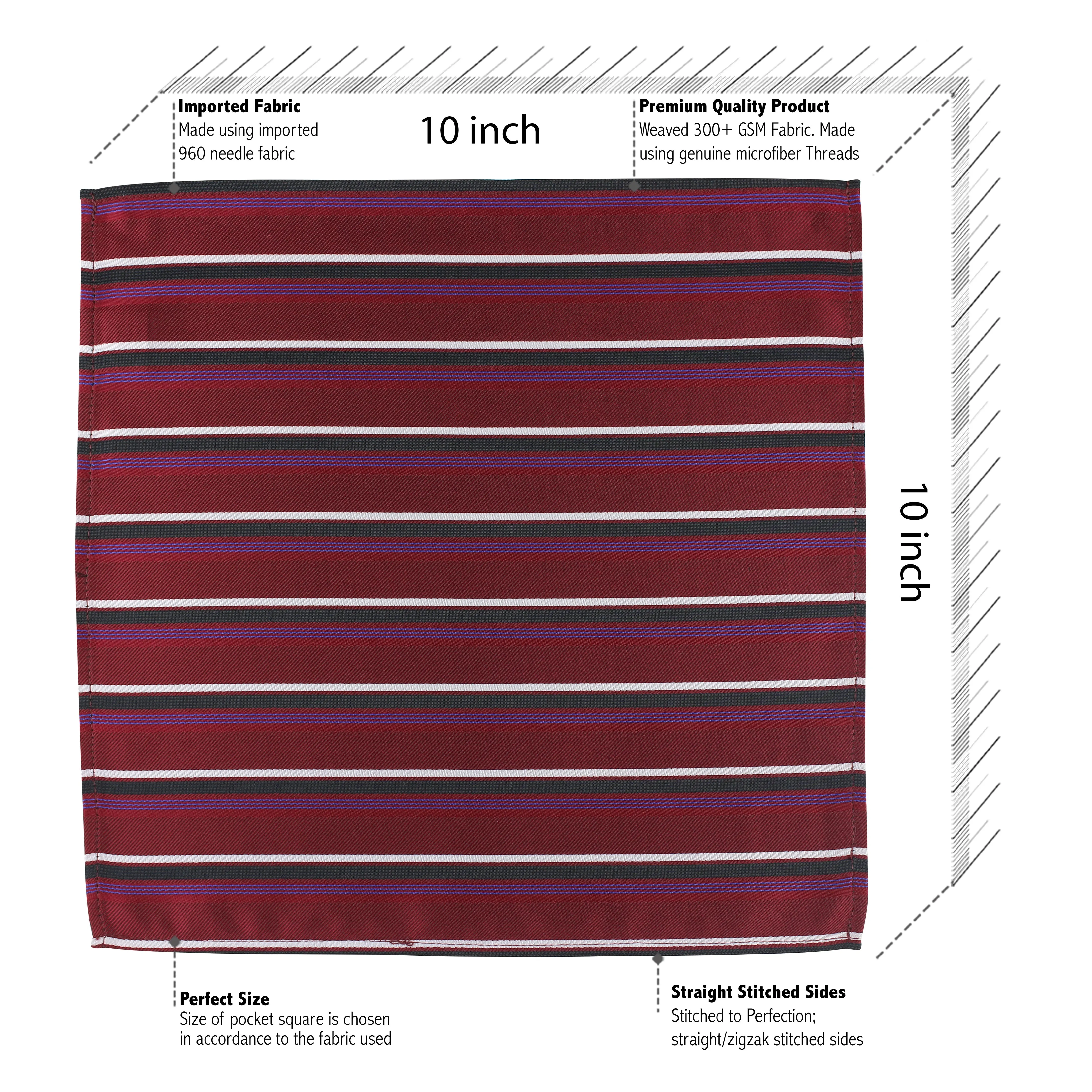 Kovove The Striped Mantra Red Pocket Square For Men