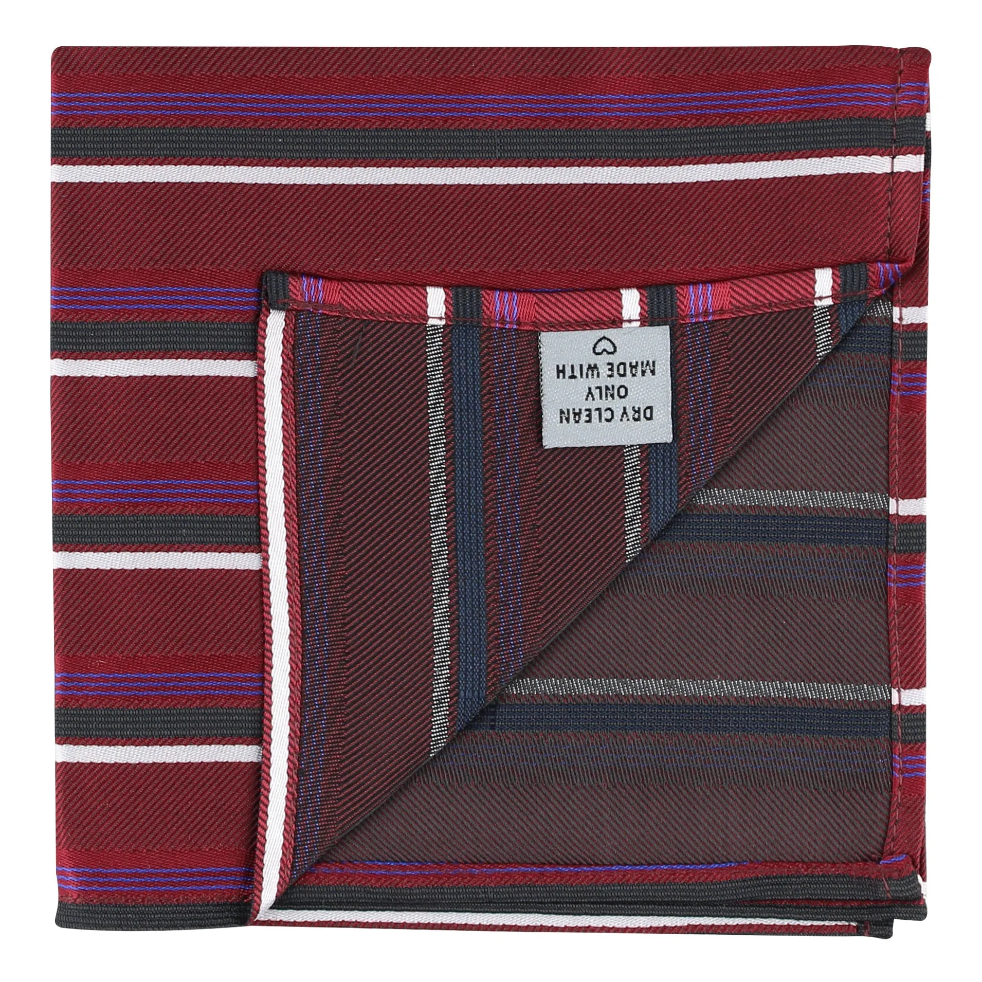 Kovove The Striped Mantra Red Pocket Square For Men