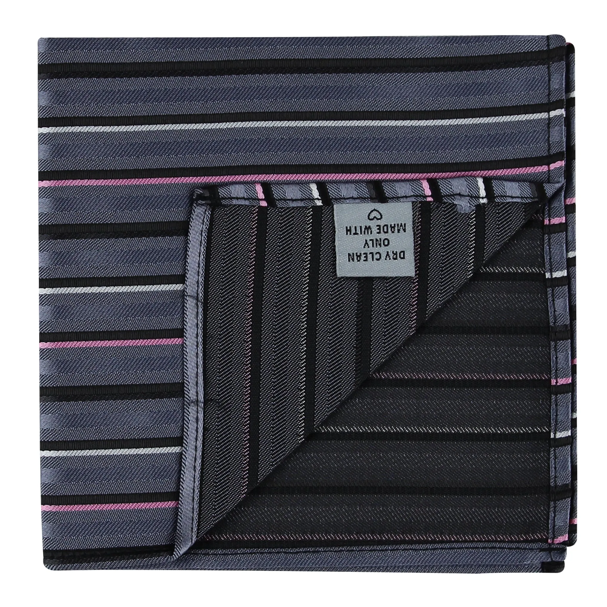 Kovove The Striped Spellbound Grey Pocket Square For Men