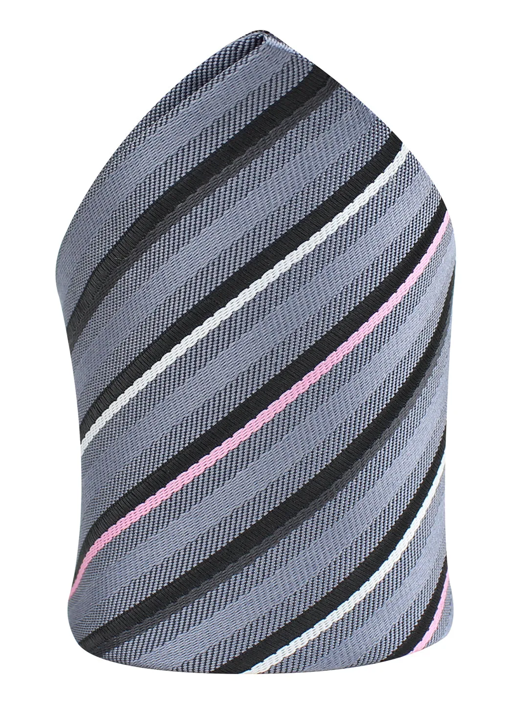 Kovove The Striped Spellbound Grey Pocket Square For Men