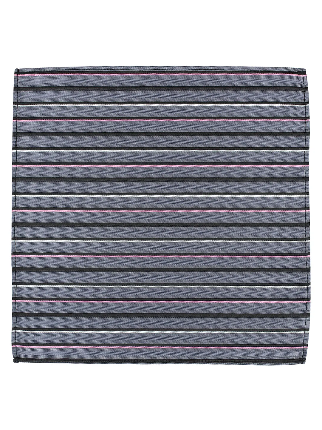 Kovove The Striped Spellbound Grey Pocket Square For Men