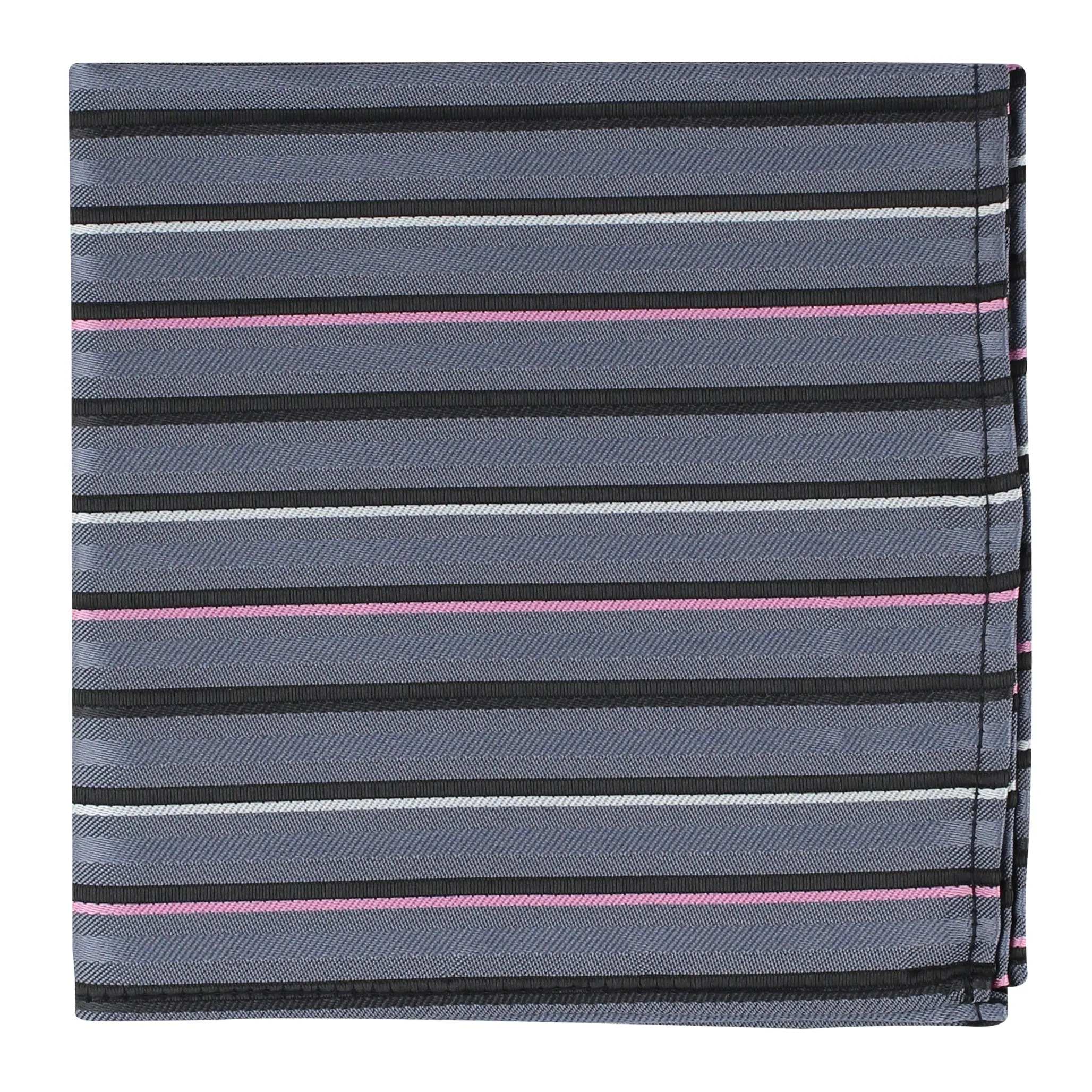 Kovove The Striped Spellbound Grey Pocket Square For Men