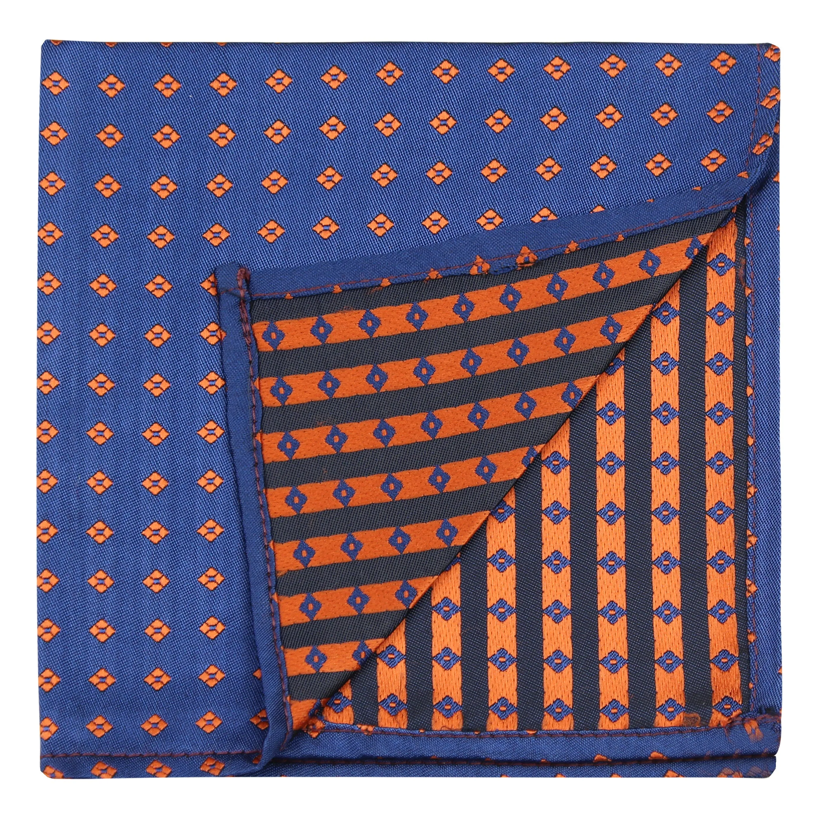 Kovove The Twining Dash Blue Pocket Square