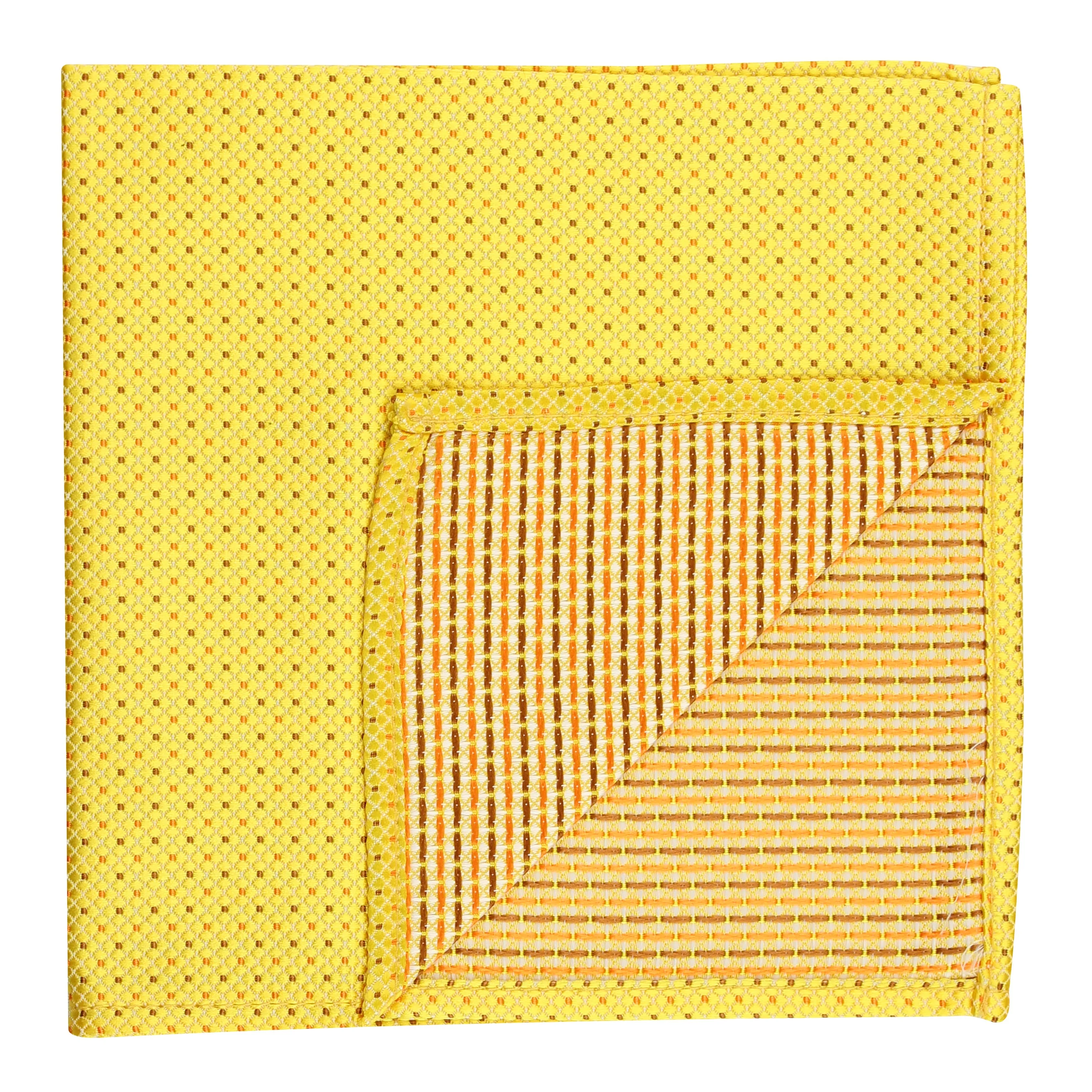 Kovove Yellow Polka Dot Pocket Square For Men