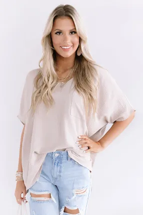 L.A. Lifestyle Shift Top In Warm Taupe