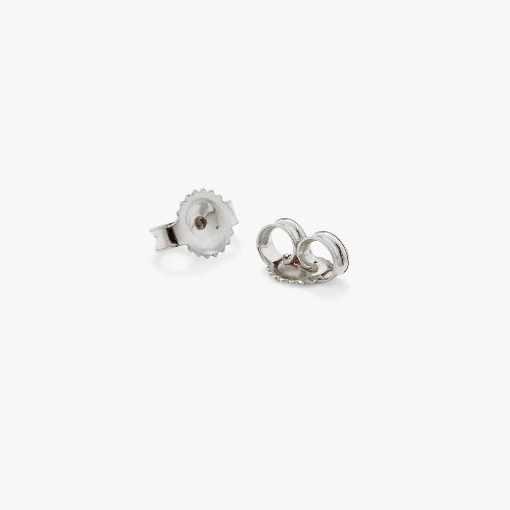 Laboratory-Grown Diamond Round Stud Earrings in Silver