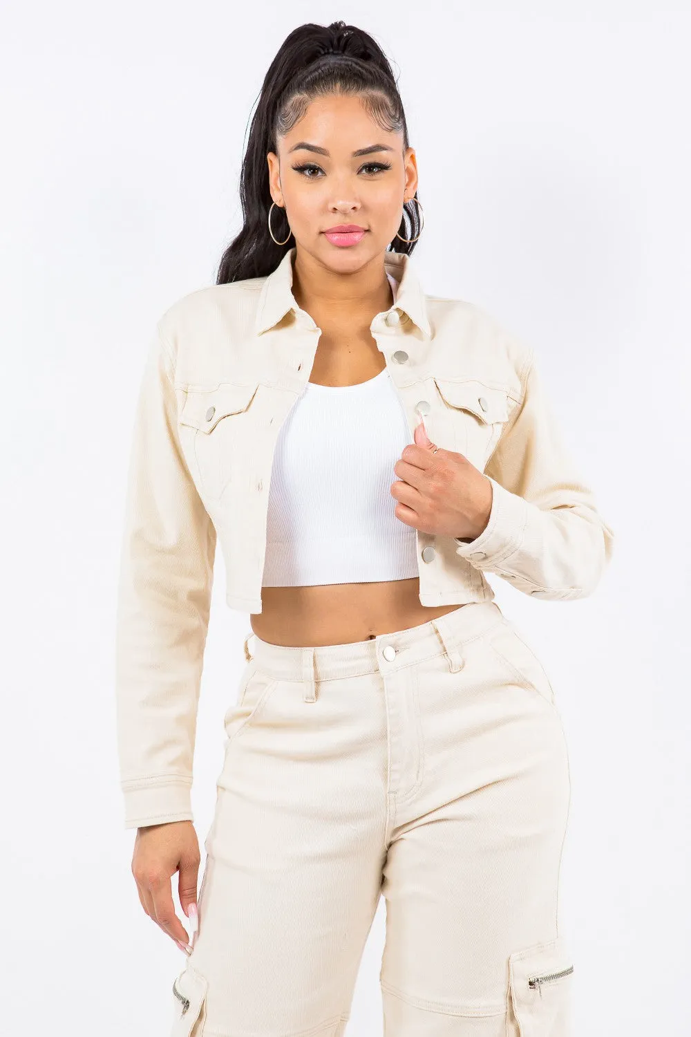 Laced Back Cropped Jacket