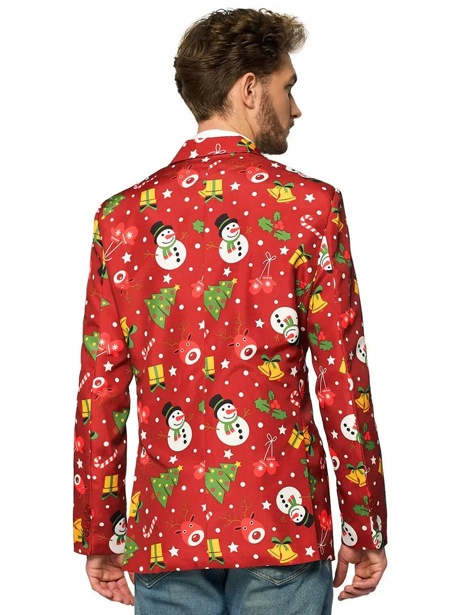 Light Up Red Christmas Icons Mens Suitmeister Costume Jacket