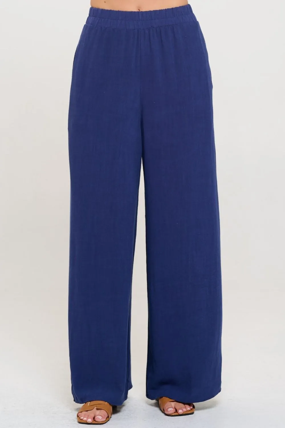 Linen Wide Leg Pants with Pockets