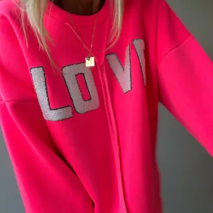 LOVE neon pink sweatshirt *NEW*