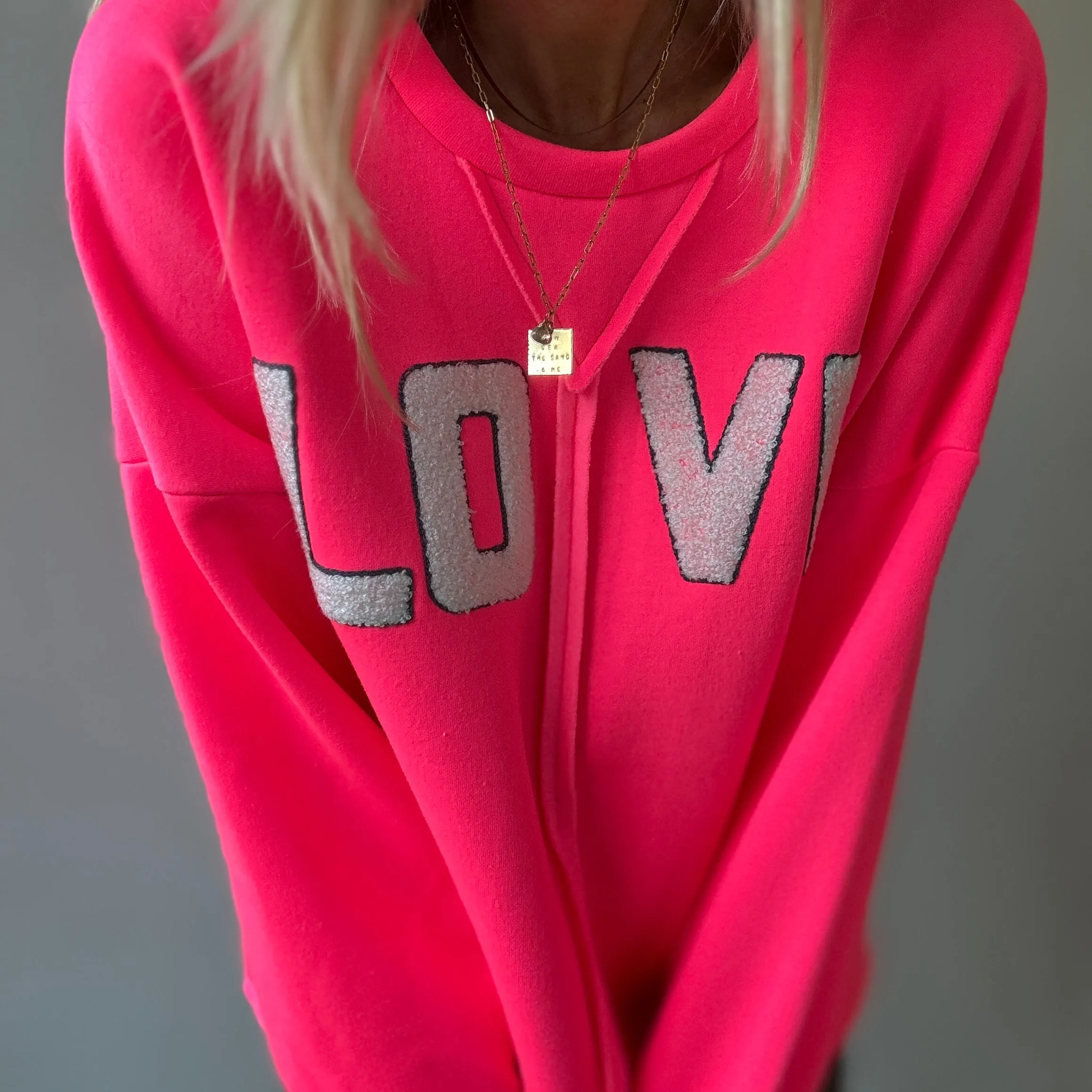 LOVE neon pink sweatshirt *NEW*