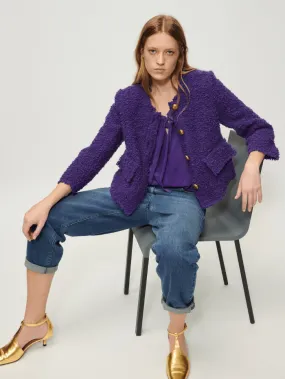 Luisa Cerano Boucle Jacket in Deep Purple 488359 3524 0870